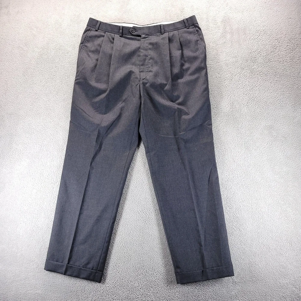 Lauren Ralph Lauren Suit Mens 44 36x32 Gray Wool 2 Piece Total Comfort Wedding